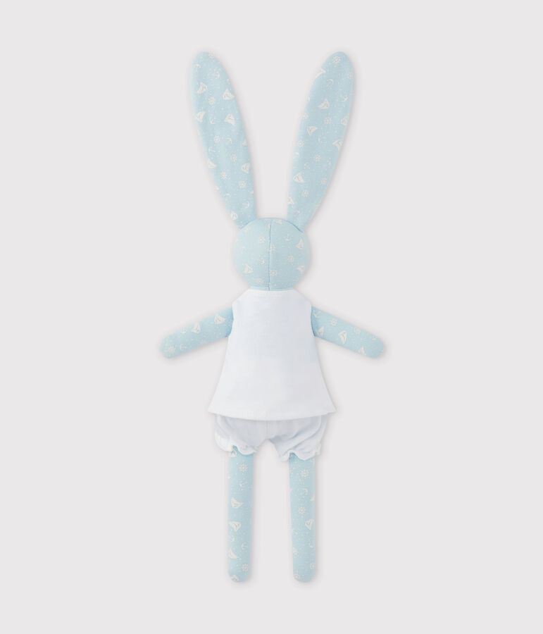 Doudou conejito estampado azul/blanco