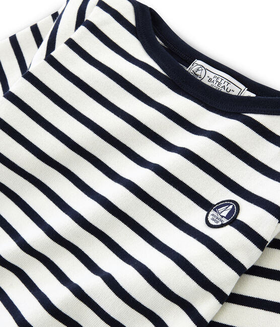 Jersey marinero icónico para niño beige COQUILLE/azul SMOKING