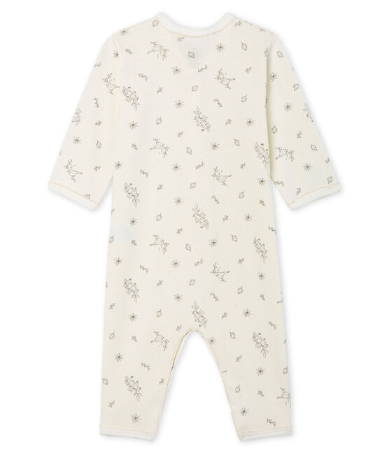 Pijama sin pies de punto para bebé niña blanco MARSHMALLOW/blanco MULTICO