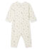 Pijama sin pies de punto para bebé niña blanco MARSHMALLOW/blanco MULTICO
