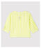 Blusa de rayas amarillas de bebé en popelina de algodón biológico amarillo JAUNE/blanco MARSHMALLOW