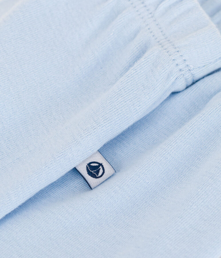 Pantal&oacute;n con pies de algod&oacute;n liso para reci&eacute;n nacido azul