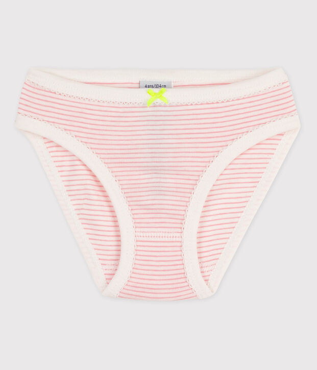 Braguita de algod&oacute;n de ni&ntilde;a blanco/rosa