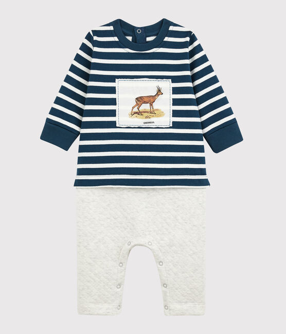 Mono largo Petit Bateau x Deyrolle azul SHADOW/crudo MULTICO