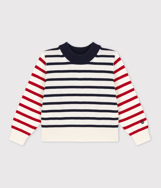 Jersey marinero de algodón de niña/niño blanco MARSHMALLOW/blanco MULTICO