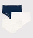 Juego de 3 culottes infantiles de algodón y elastano con estampado de corazones