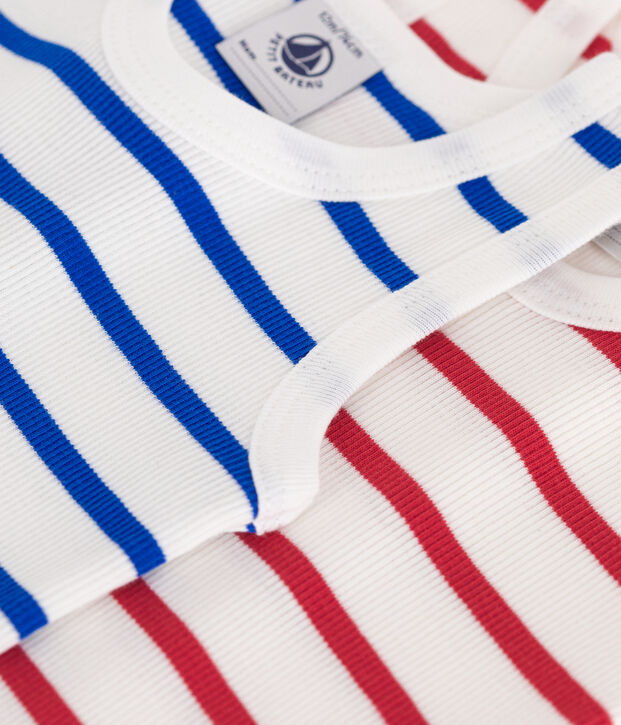 Juego de 2 bodis sin mangas de algod&oacute;n a rayas para beb&eacute; multicolor