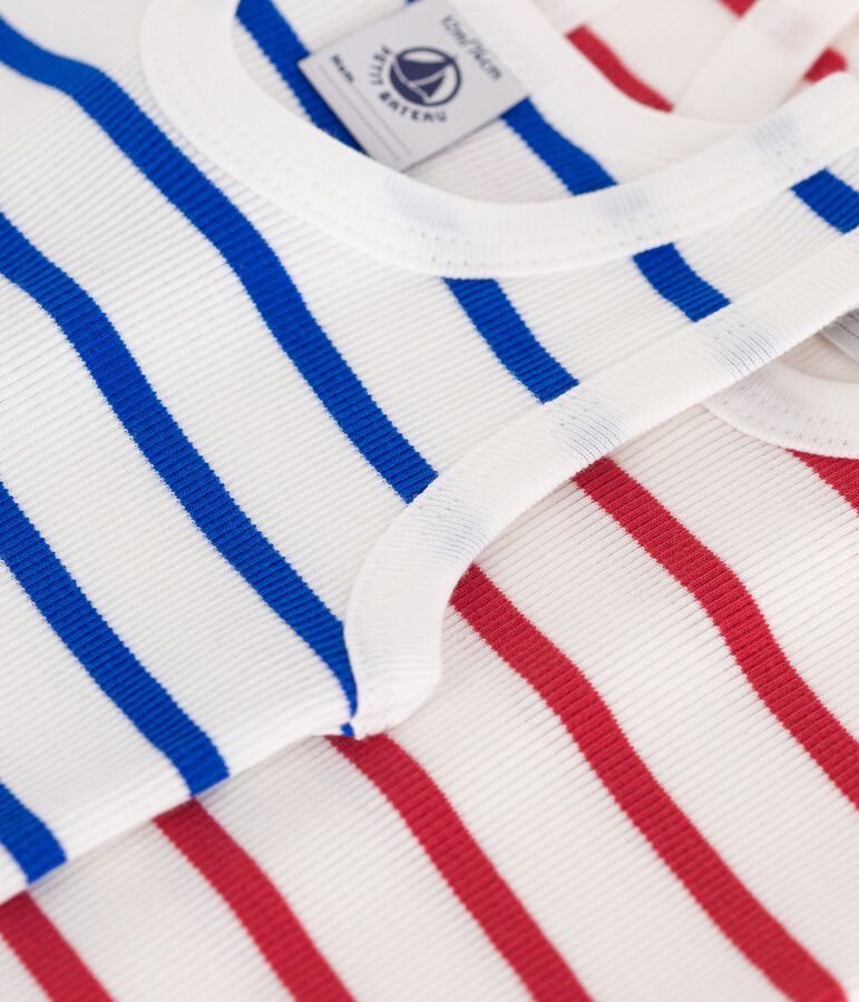 Juego de 2 bodis sin mangas de algod&oacute;n a rayas para beb&eacute; multicolor