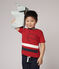 Camiseta de manga corta de algodón de niño rojo TERKUIT