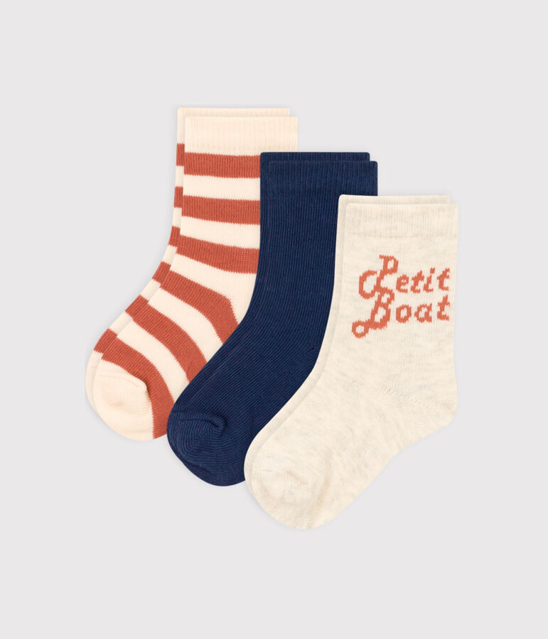 Juego de 3 pares de calcetines con Petit Boat para beb&eacute; multicolor