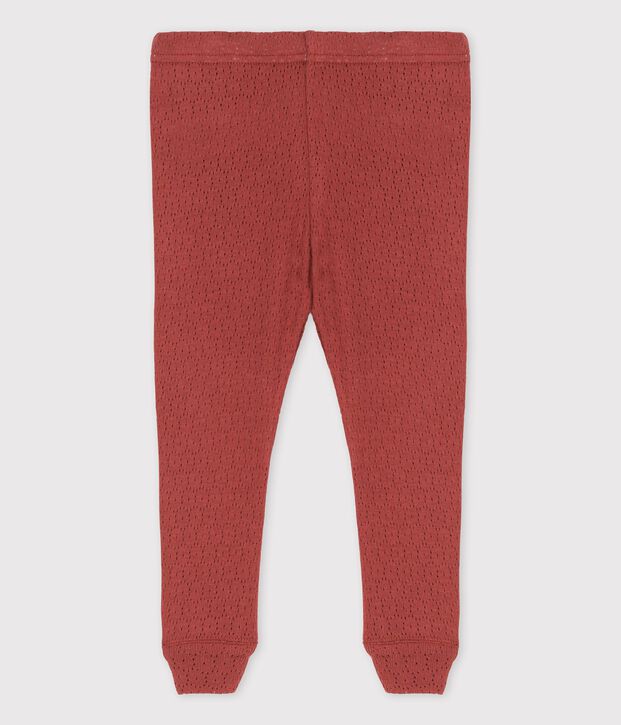 Leggings de punto calado de beb&eacute; marron