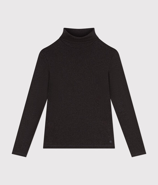 Camiseta L'Iconique de cuello vuelto de algodón para mujer gris CITY CHINE