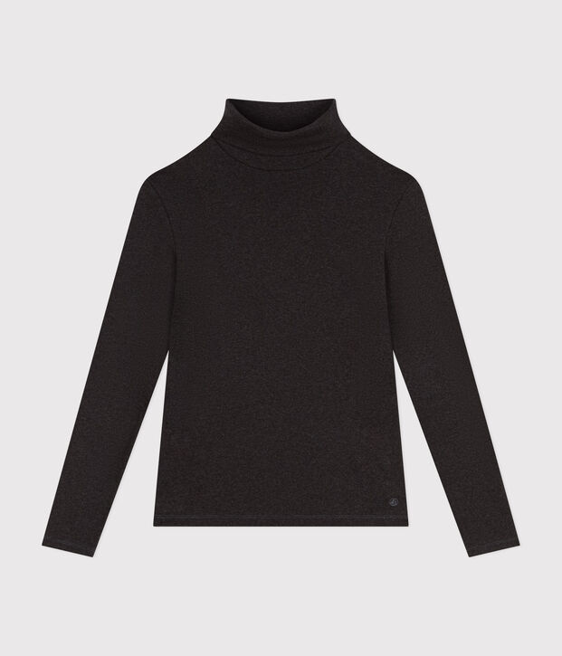 Camiseta L'Iconique de cuello vuelto de algod&oacute;n para mujer gris