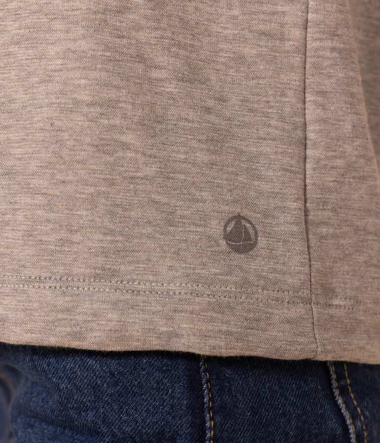 Camiseta LA RECTA de algod&oacute;n con cuello redondo para mujer gris