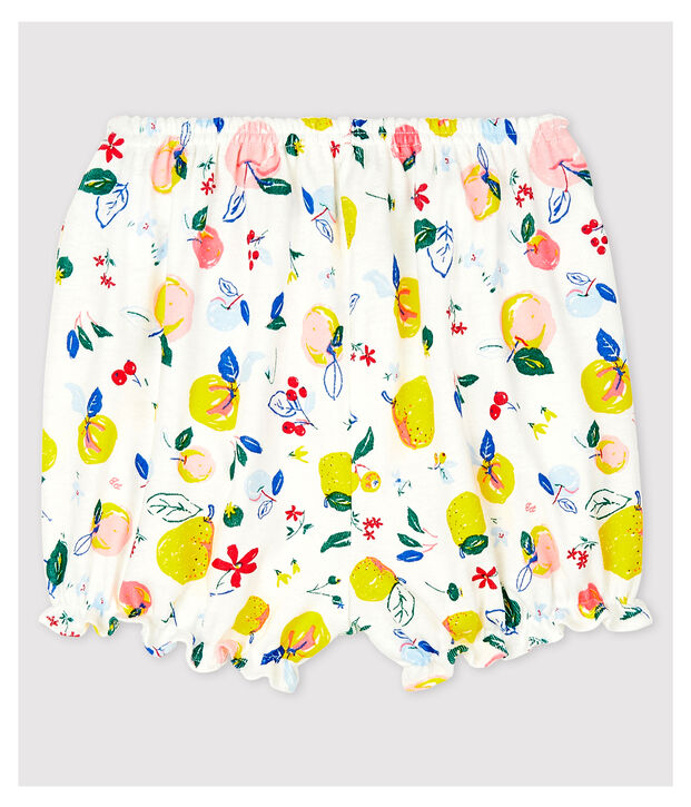 Braguitas bloomer con estampado de grosella de beb&eacute; ni&ntilde;a. blanco/multicolor