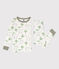 Pijama de algodón con dromedarios para niño/niña blanco MARSHMALLOW/blanco MULTICO