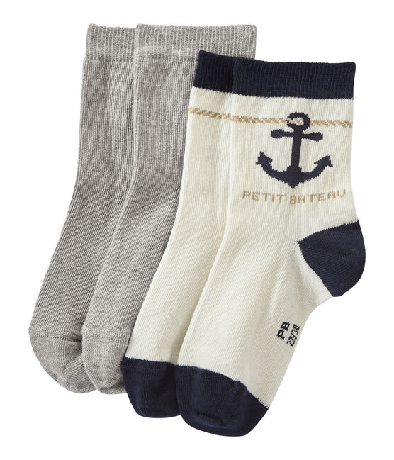 Lote de 2 pares de calcetines para niño blanco LOT