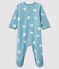 Pelele de terciopelo Yéti para bebé niño azul BRUME/ MARSHMALLOW