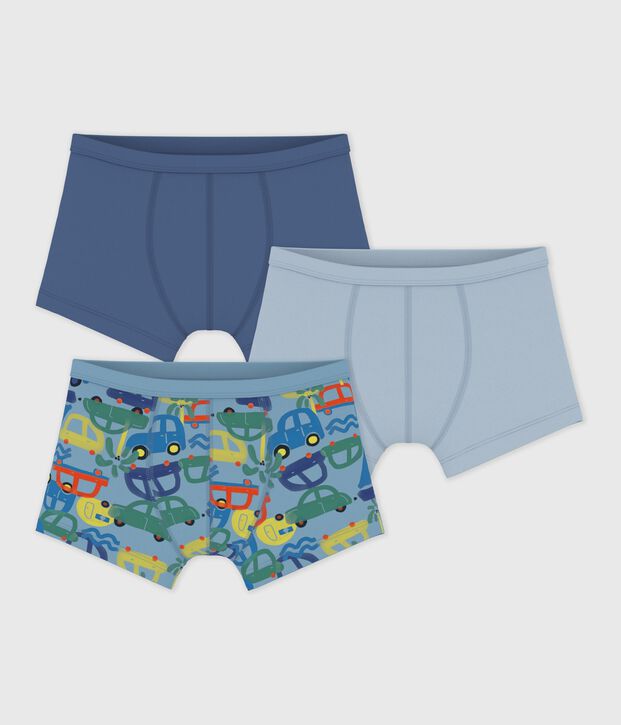 Juego de b&oacute;xeres infantiles de algod&oacute;n con ribete en la cintura y estampado multicolor