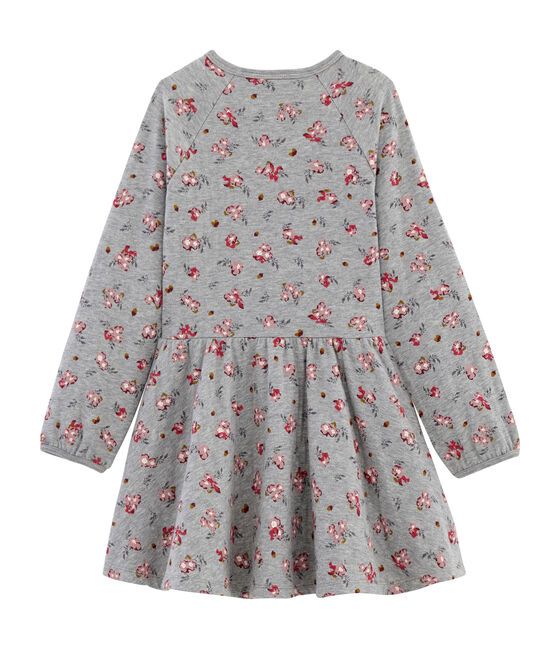 Vestido estampado para niña gris BELUGA/blanco MULTICO