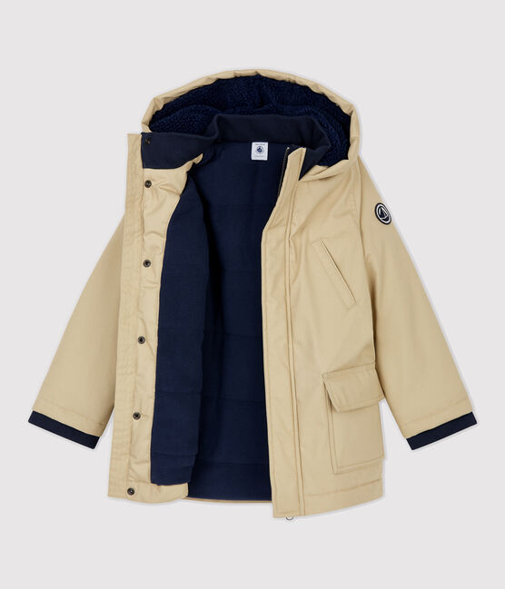 Parka de algodón revestido de niño beige JERRYCAN