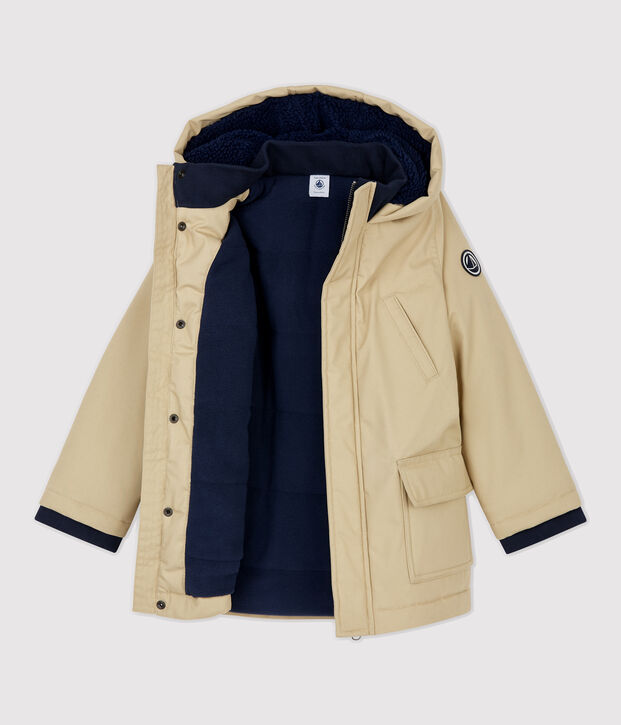 Parka de algod&oacute;n revestido de ni&ntilde;o beige
