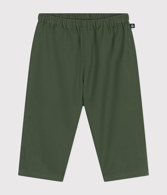 Pantalón de algodón/lino de bebé verde CROCO