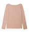 Camiseta de manga larga de lino brillante para mujer rosa ROSE/gris ARGENT