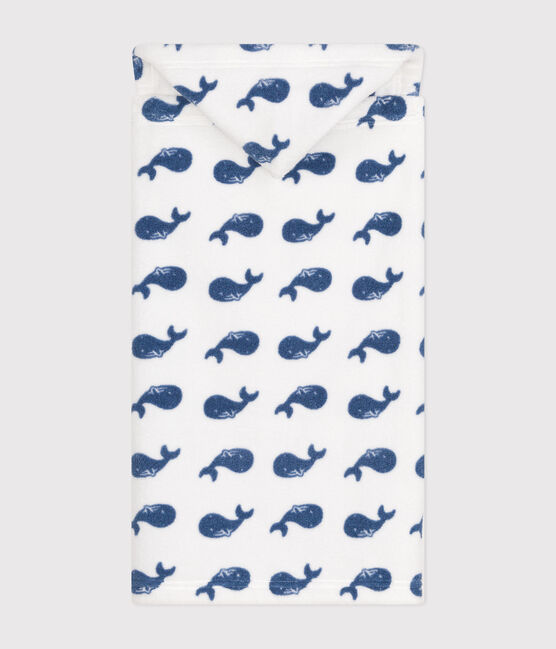 Capa de baño de rizo con estampado de ballena para bebé MARSHMALLOW/ BEACH