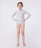 Camiseta infantil de baño anti-UV de manga larga con flores blanco MARSHMALLOW/blanco MULTICO