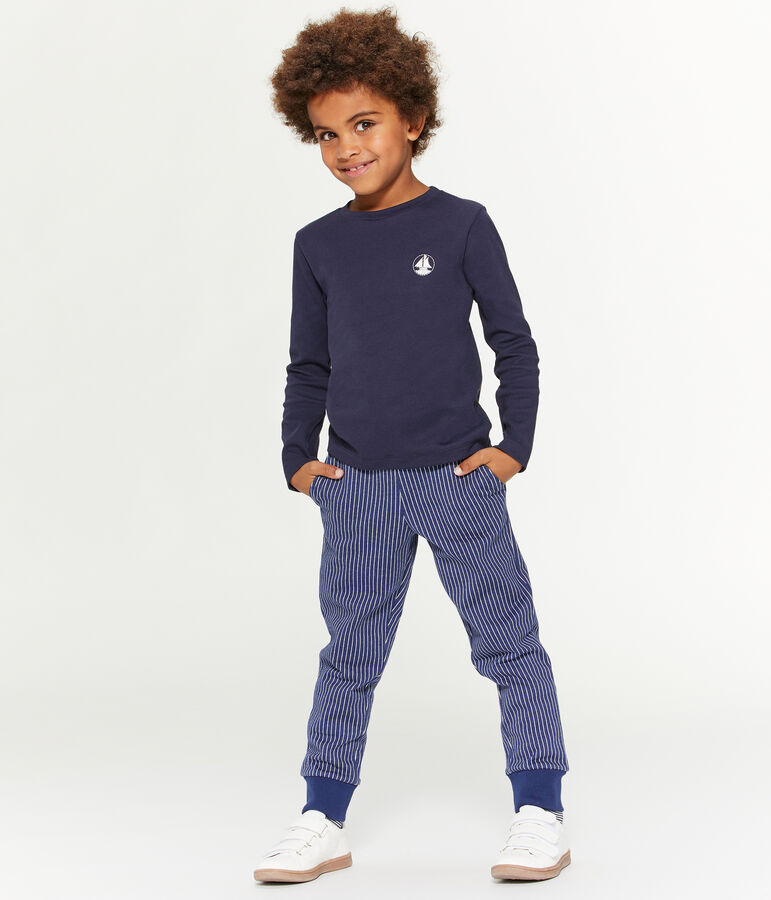 Pantal&oacute;n de malla para ni&ntilde;o azul/blanco