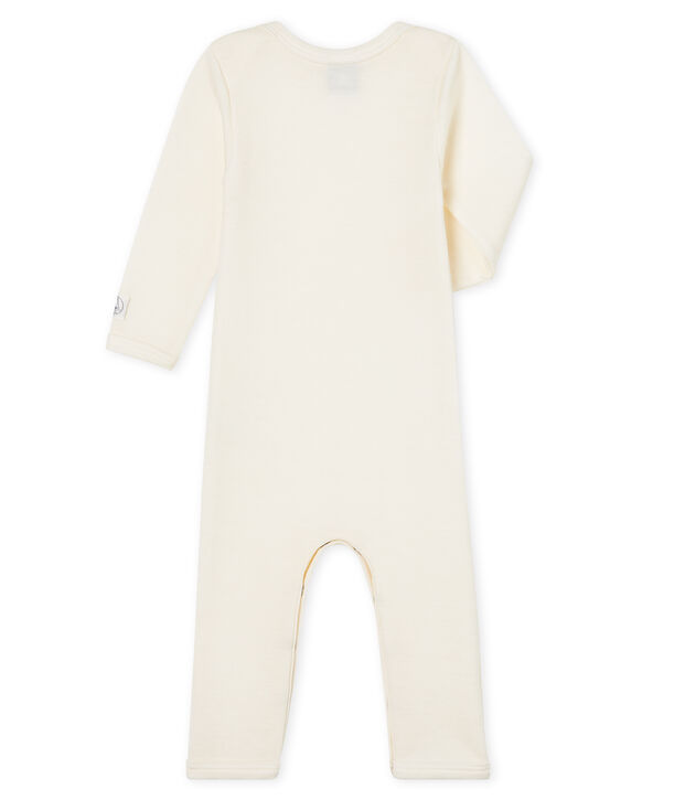 Body largo para beb&eacute; de lana y algod&oacute;n beige