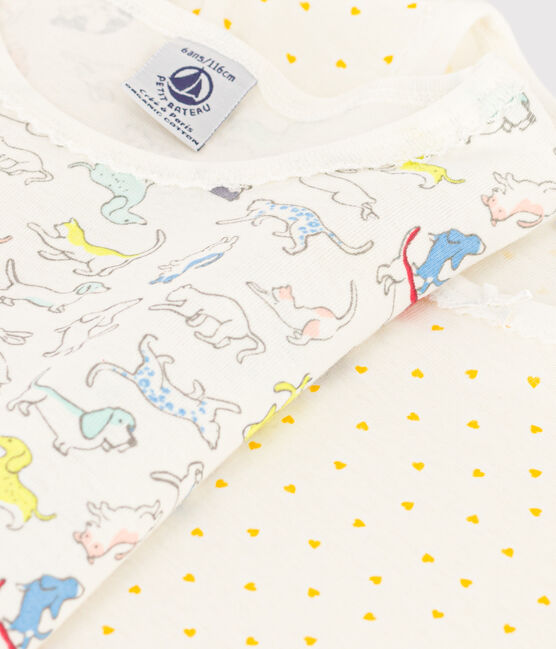 Juego de 2 pijamas cortos de algodón con animales para niña variante 1