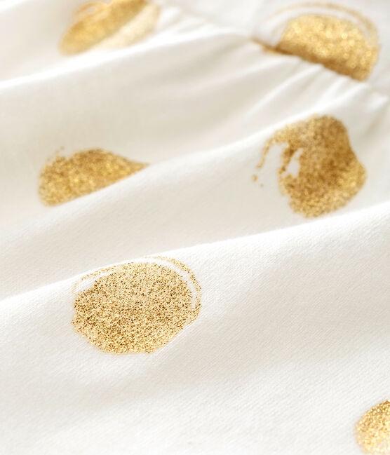 Blusa para bebé niña estampada blanco MARSHMALLOW/amarillo DORE