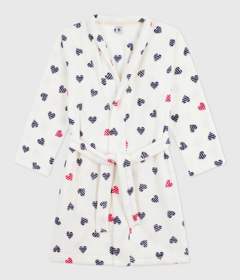 Bata polar infantil estampada blanco/multicolor