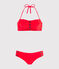 Traje de baño de 2 piezas ecorresponsable para mujer rojo PEPS