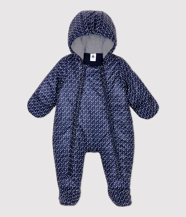 Buzo estampado de beb&eacute; azul/blanco