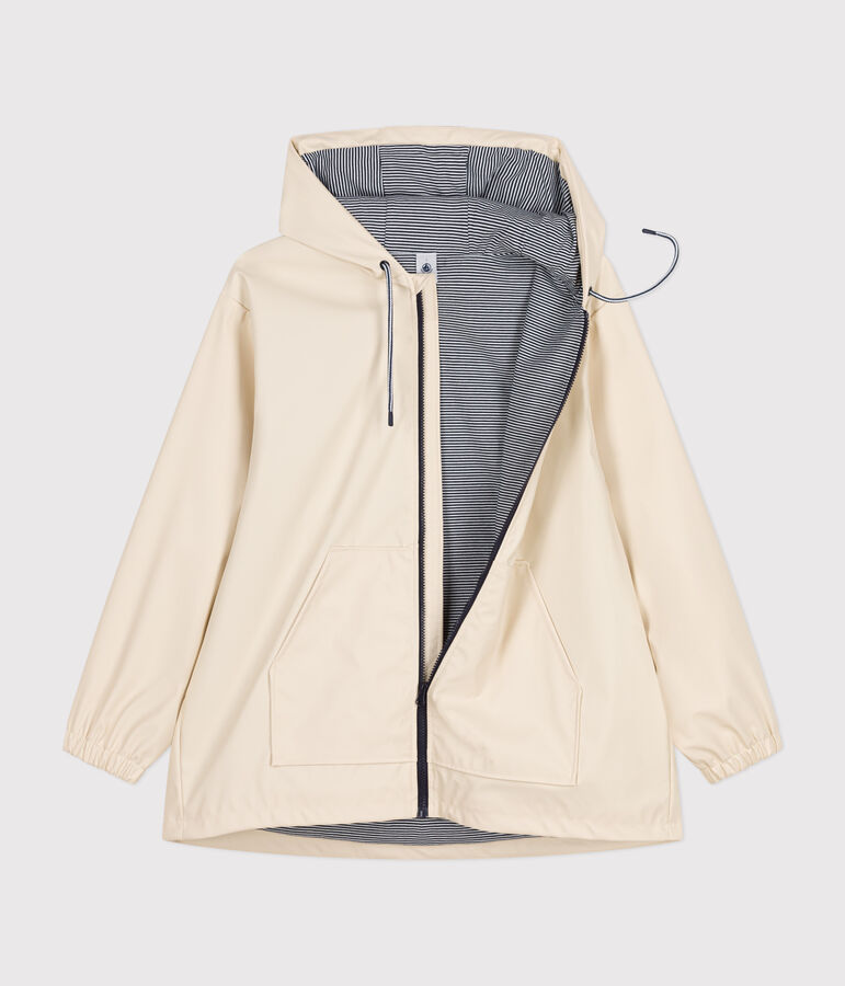 Chubasquero con capucha para mujer crudo