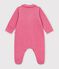 Pijama de terciopelo con cuello liso para beb&eacute; rosa