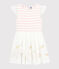 Vestido de celebración de algodón y tul de niña blanco MARSHMALLOW/rosa MINOIS