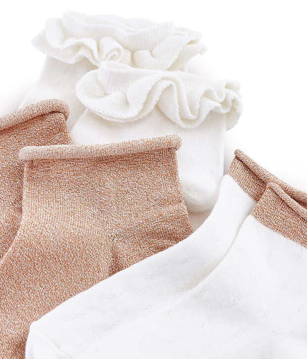 Caja de 3 pares de calcetines infantiles para ni&ntilde;a multicolor