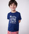 Camiseta infantil de manga corta de algodón con estampado azul MEDIEVAL