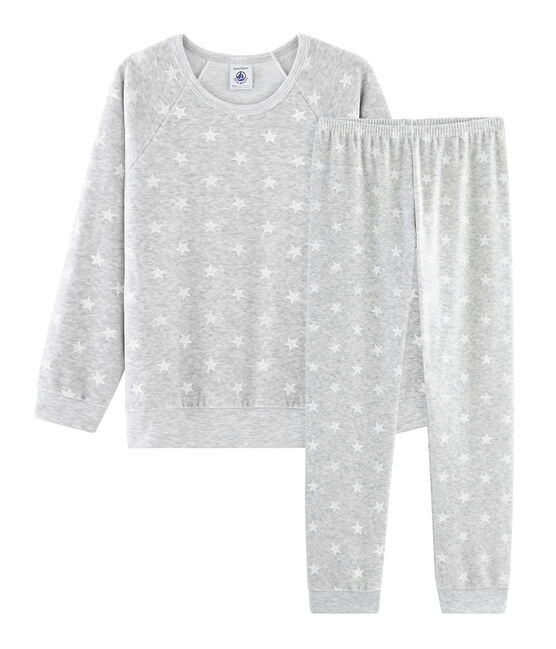 Pijama de punto de terciopelo gris BELUGA/blanco MARSHMALLOW