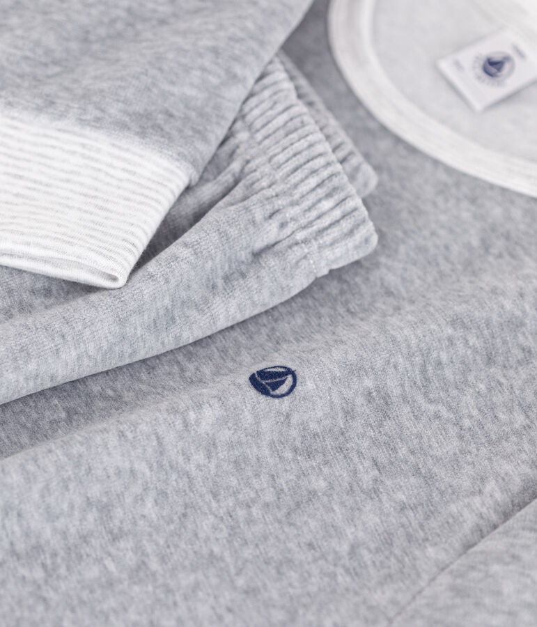 Pijama de terciopelo liso para adolescente CALCE = FUMEE CHINE