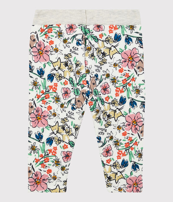 Pantalón acolchado de bebé. blanco MARSHMALLOW/blanco MULTICO