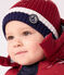 Gorro de punto tricotado con forro polar para bebé rojo AMARANTE/ MULTICO