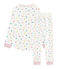 Pijama para niña de talle alto y punto doble cara blanco MARSHMALLOW/blanco MULTICO