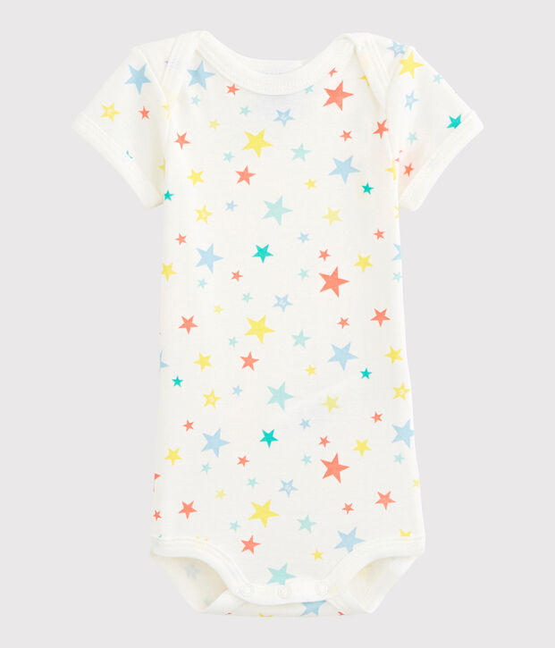 Bodi de manga corta de beb&eacute; ni&ntilde;a/ni&ntilde;o blanco/multicolor