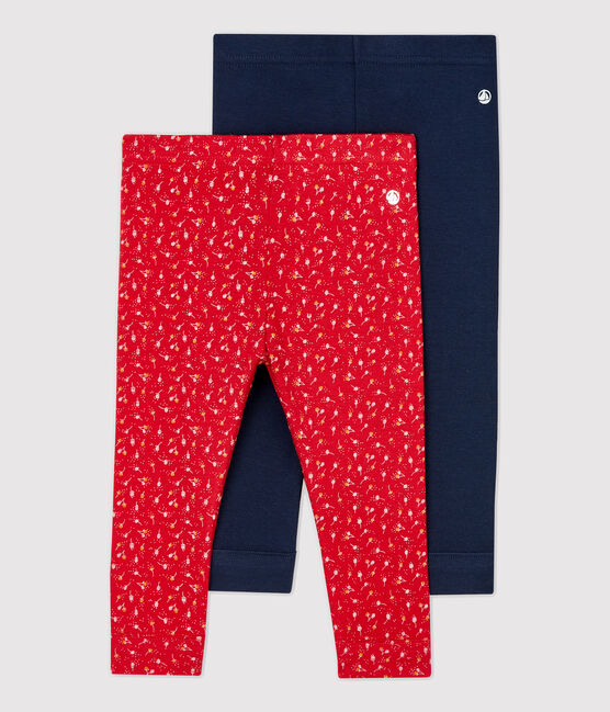 Juego de 2 leggings de algodón de bebé. variante 1