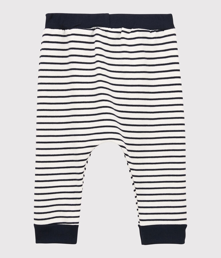 Pantal&oacute;n de mulet&oacute;n de beb&eacute;. blanco/azul